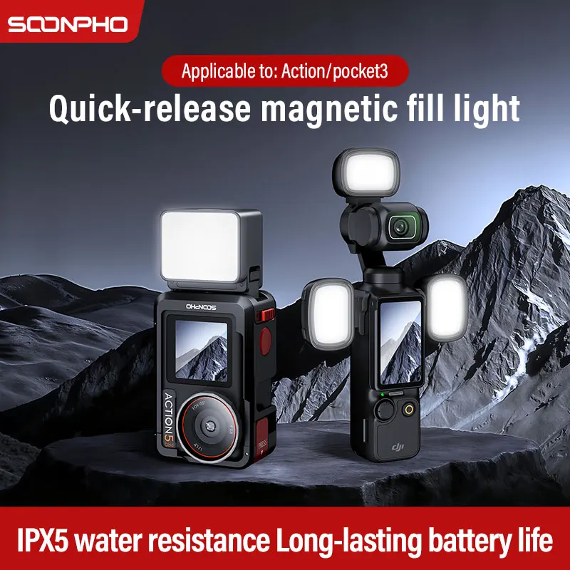 

DJI Action6/5pro/4 Mini Portable Fill Light OSMO Pocket3 Magnetic Quick Release Vlog Shooting Fill Light Camera Accessories