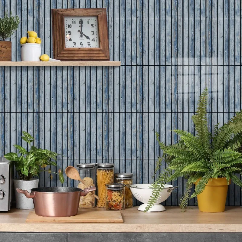 10pcs/17x23cm Self-Adhesive Wall Tiles Stickers, Heat Resistant Peel AndStick Kitchen Backsplash, Waterproof Wall Tile Sticker