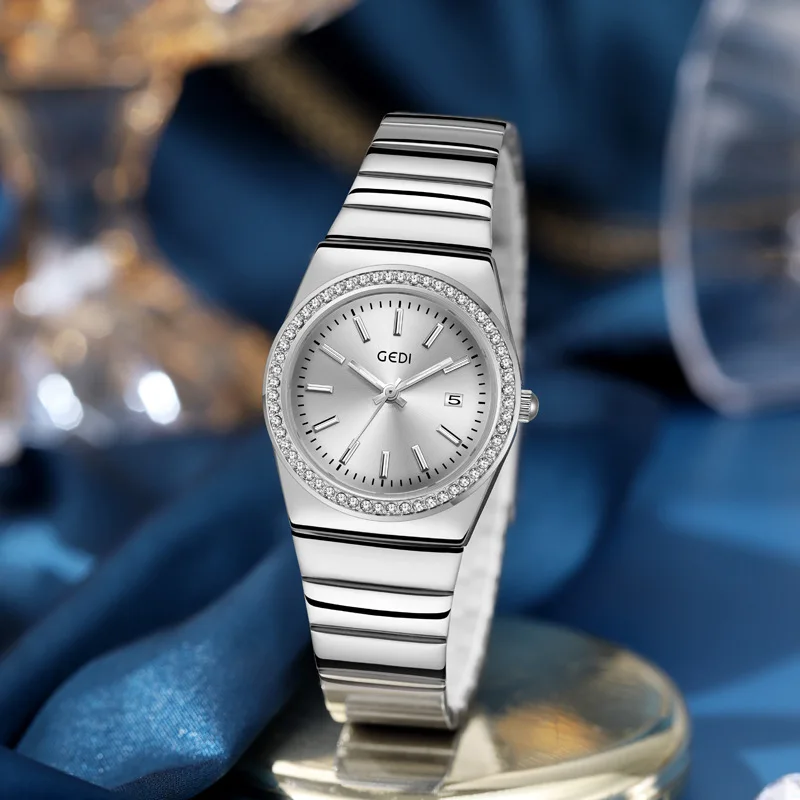 

ZH180 Новые высококачественные женские часы с календарем, легкие роскошные инкрустированные бриллиантами, водонепроницаемые кварцевые часы с бамбуковым ремешком, женские часы