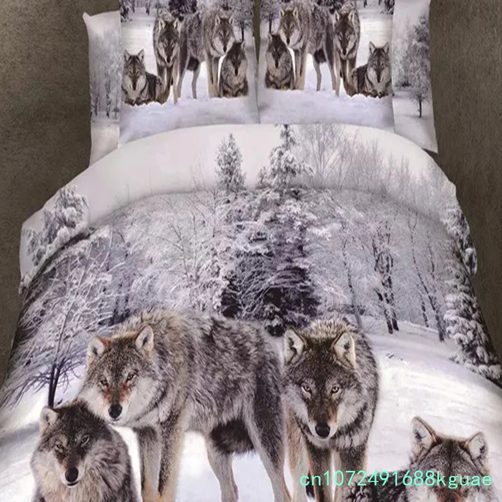 3d Snow Wolf  king/queen/twin Size 3/4pcs Bedding Set Of duvet/doona Cover Bed Sheet Pillow Cases Bed Linen Set