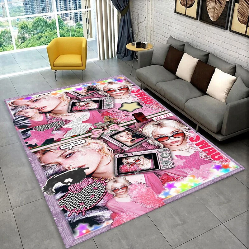 Kpop Felix Stray Kids Musikstar Teppich für Spielzimmer Schlafzimmer Wohnzimmer Sofa Heimdekoration, Kinder-Teppich Rutschfester Bodenteppich