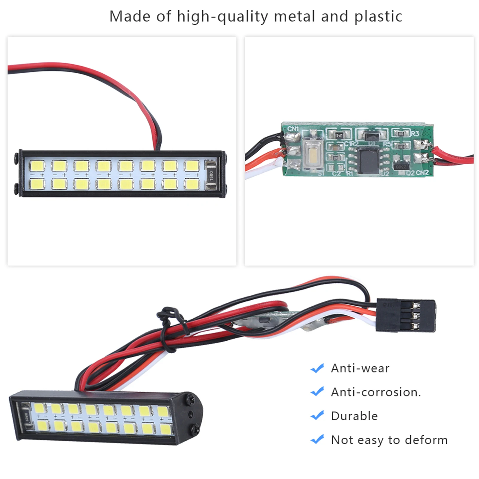 16 قطعة حبيبات مصباح مستديرة متفاوتة الأحجام RC سقف السيارة مصباح RC الزاحف العالمي مصباح ليد بار ملحق طول 55 مللي متر