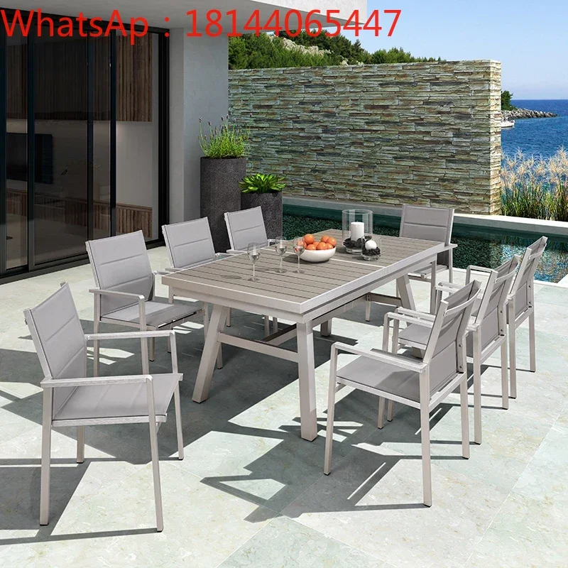 

Purple leaves outdoor leisure tables, chairs, courtyards, telescopic tables, villas, plastic wooden dining tables and chairs