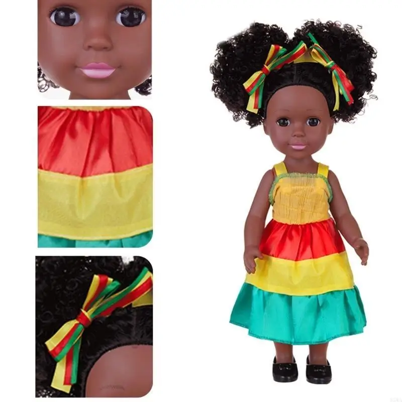 

85wa Realistic Reborns Black Girl Doll Life, такая как Toy African Doll Образовательная игрушка 35 см.