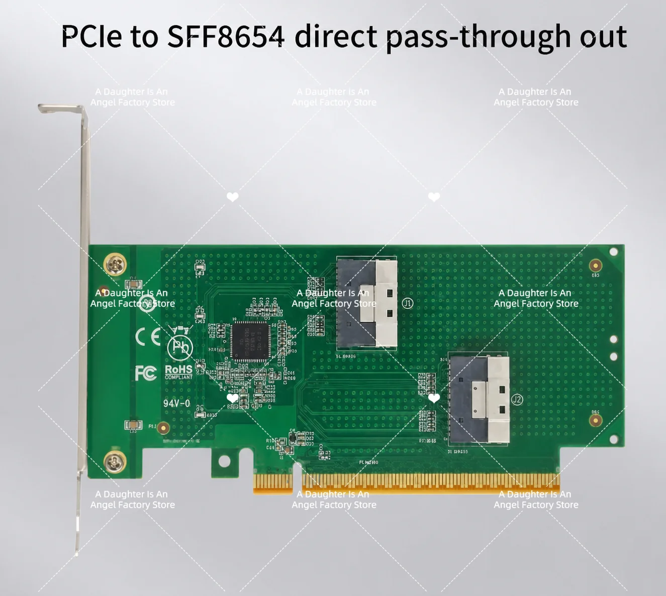 PCIe4.0 x16 to SlimSAS 8654 half-height adapter card, independent graphics card U.2 extended adapter expansion