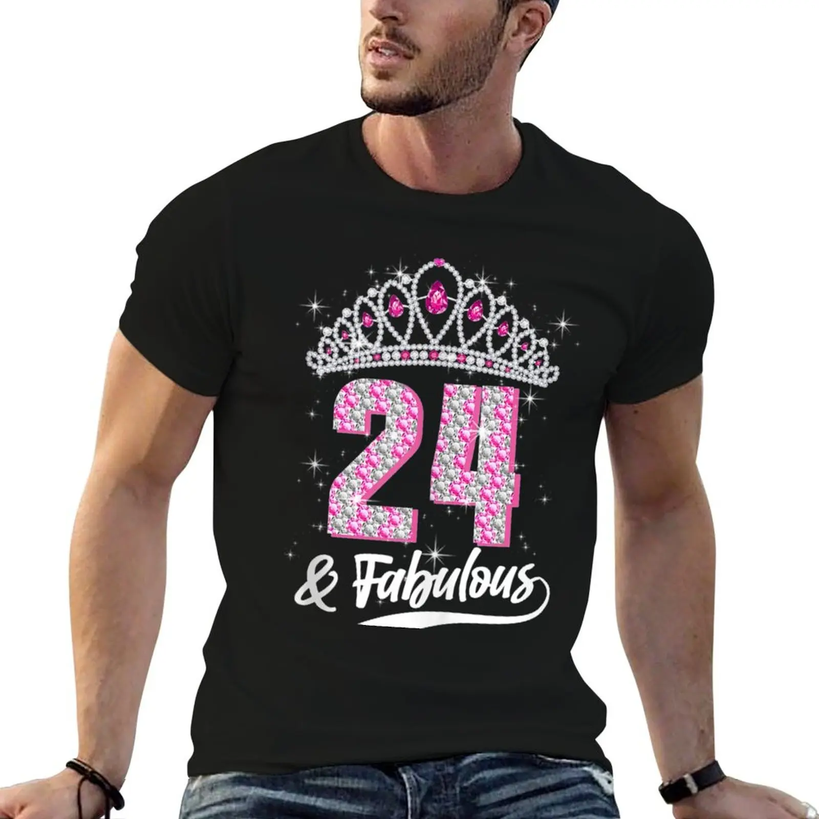 Camiseta 24 And Fabulous para 24 años, camiseta de cumpleaños número 24, camisetas g man para hombre, camisetas gráficas vintage para hombre