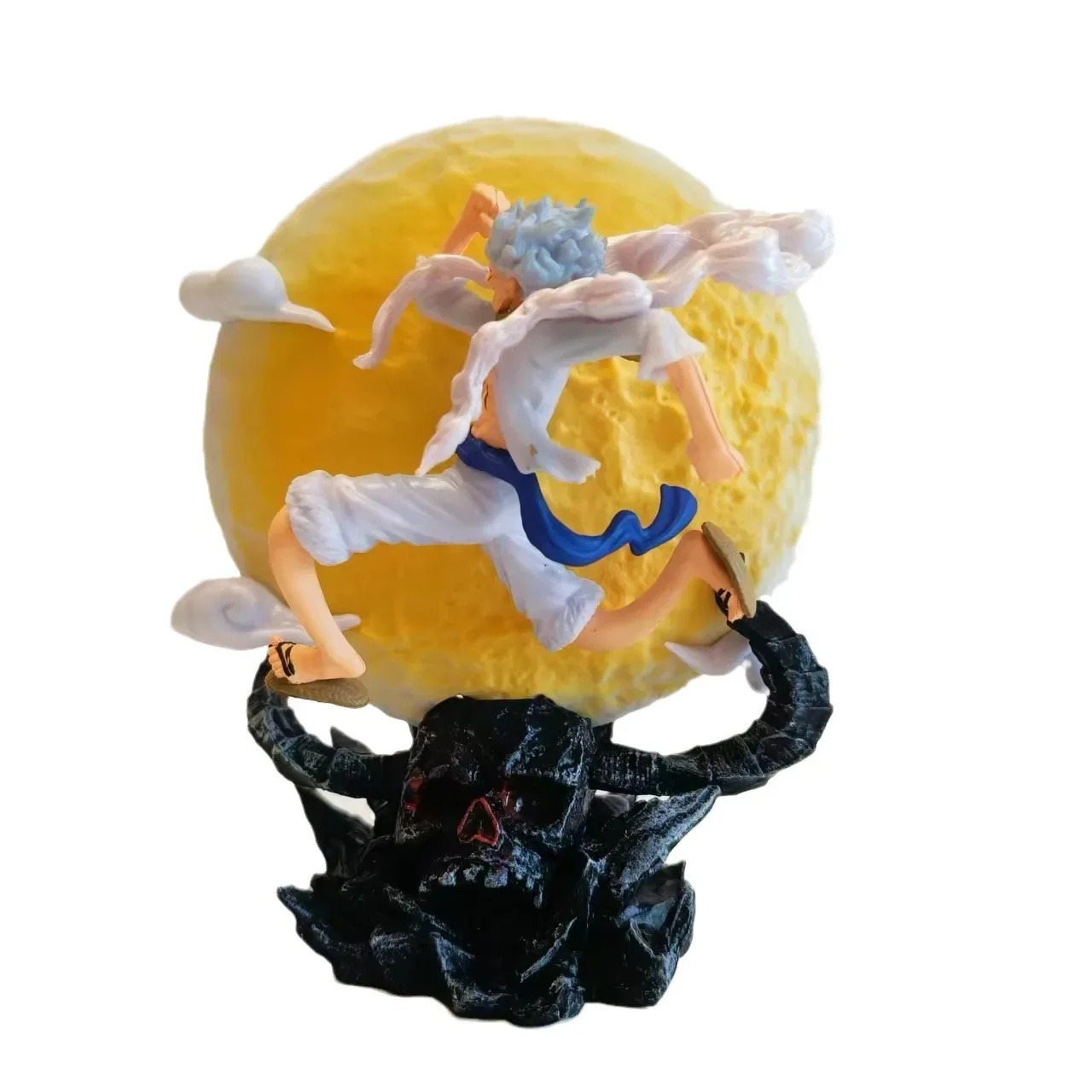 14cm One Piece Anime Figure Moon Fairy Nika Monkey D Luffy Gear 5 With Moon Light Action Figure Statue Model  Toys Collection image 6