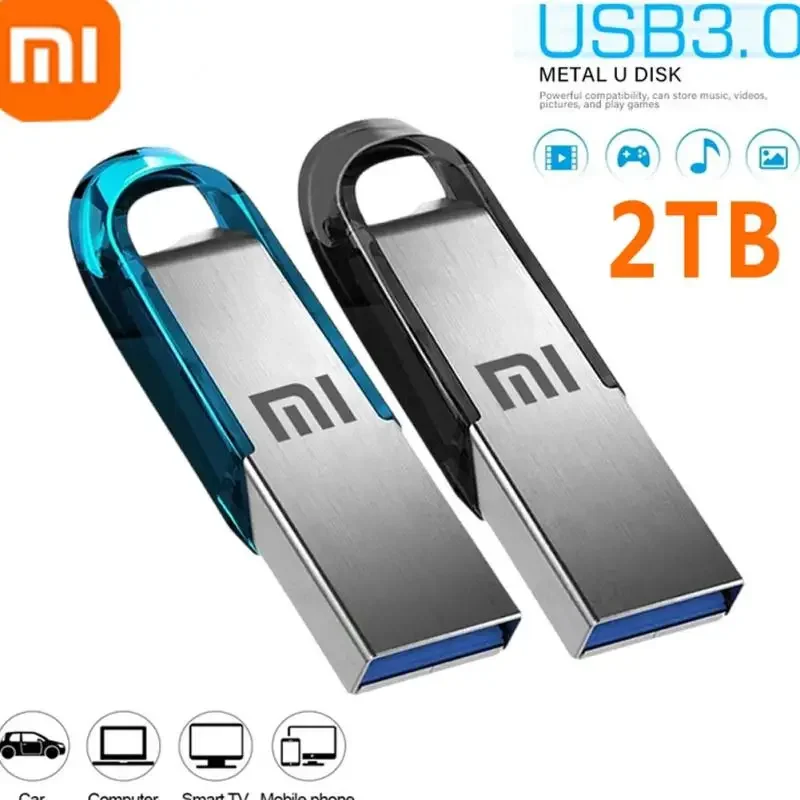 Xiaomi 2tb USB-Flash-Laufwerke 1TB Metall Real Kapazität Memory Stick Hochgeschwindigkeits-Flash-Speicher 512GB schwarz Geschenk Speicher u Disk für PC