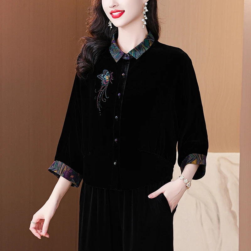 

Новинка 2025 года, черный бархатный кардиган с длинными рукавами, верхние пальто, осень-зима, толстые теплые куртки, женские корейские однотонные элегантные облегающие куртки