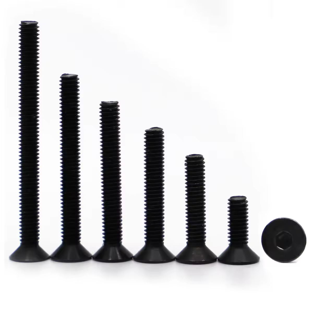 Vis hexagonale Allen DIN7991 M2 M2.5 M3 M4 M5 M6 M8 M10 M12 noir Grade 10.9 vis à tête hexagonale en acier à tête fraisée plate