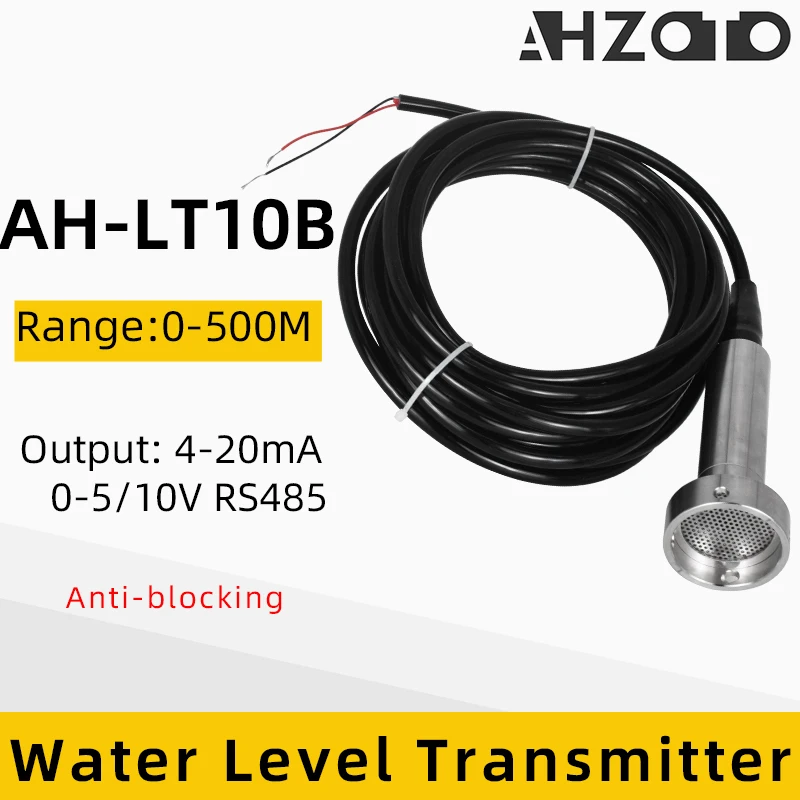 

Anti-clogged Liquid Level Transmitter Submersible Sewage River Deep well Level Sensor 4-20mA 0-10V RS485 Water Level Sensor