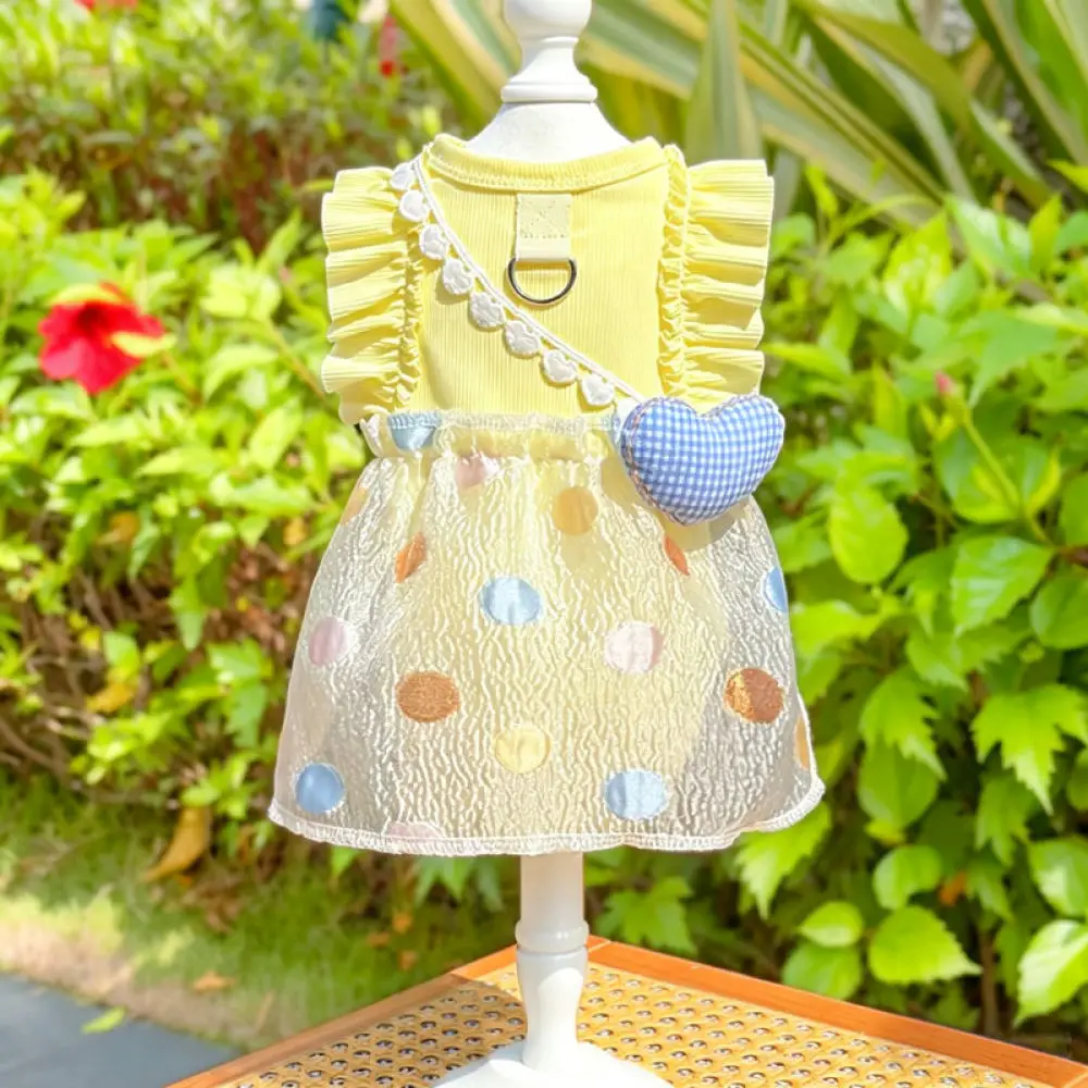 Trendy Pet Dress For Small Dogs Cats Cute Puppy Apparel Soft Breathable Fabric Skirt Charming Kitten Clothing Summer