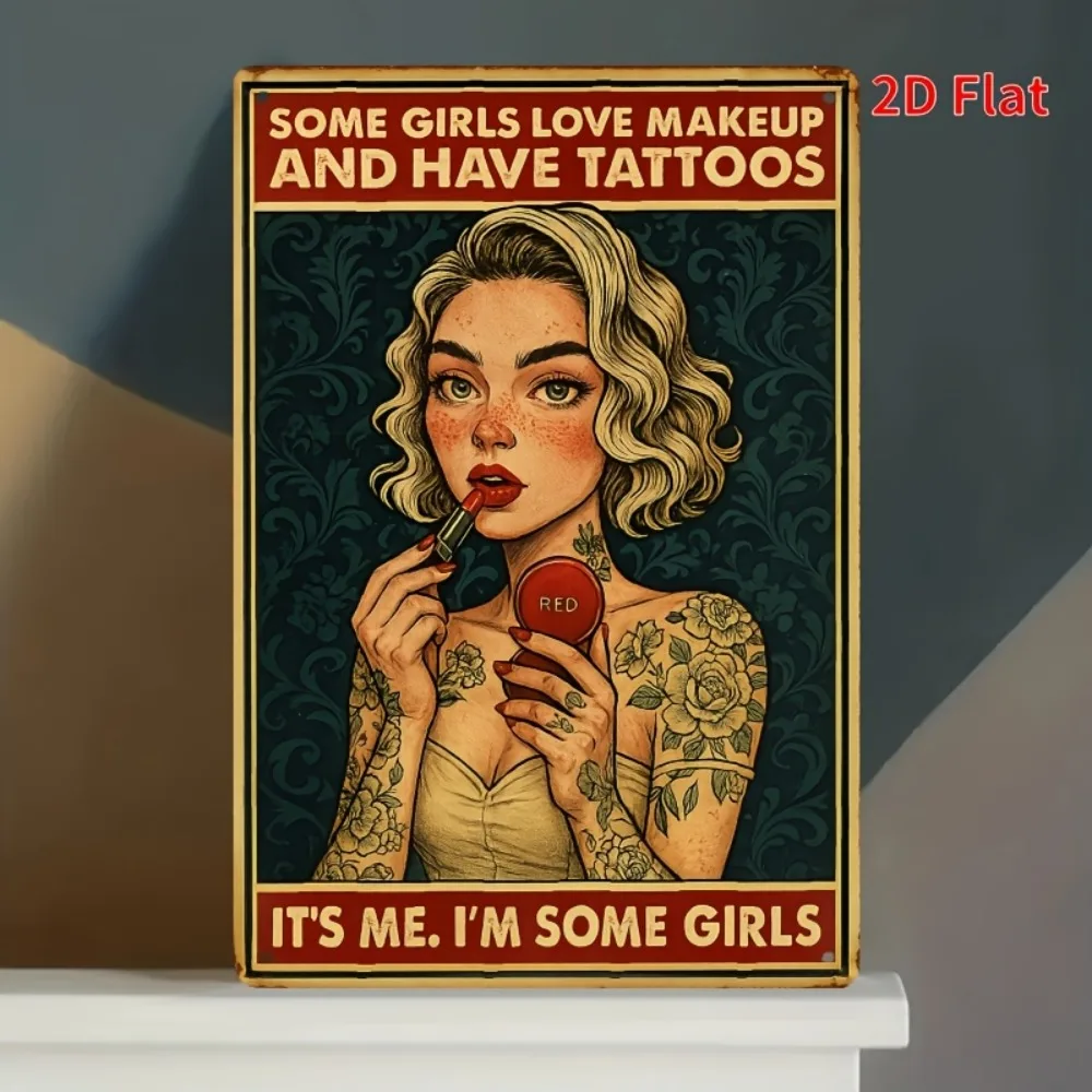 „Vintage Tattoo Shop Metallschild |   8x12in(20x30cm) Haus/Bar/Café/Garage“