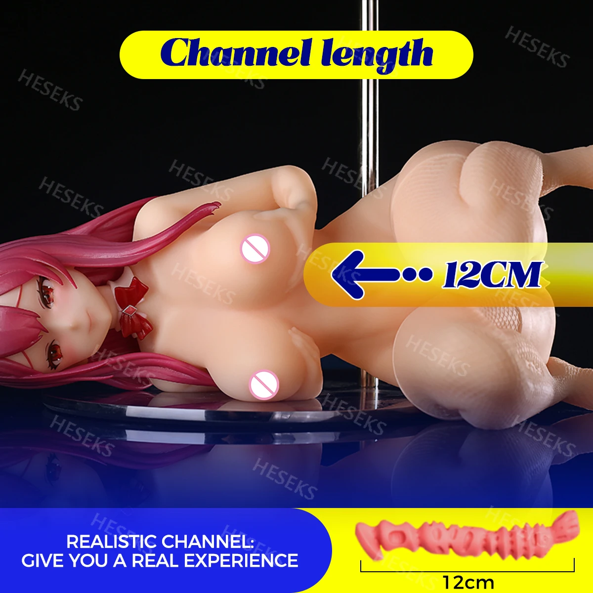 HESEKS Realistic Anime Girl Figure Insertable Silicone Masturbation Collectible Model Vagina Pussy Adult Sex Doll Toys For Men