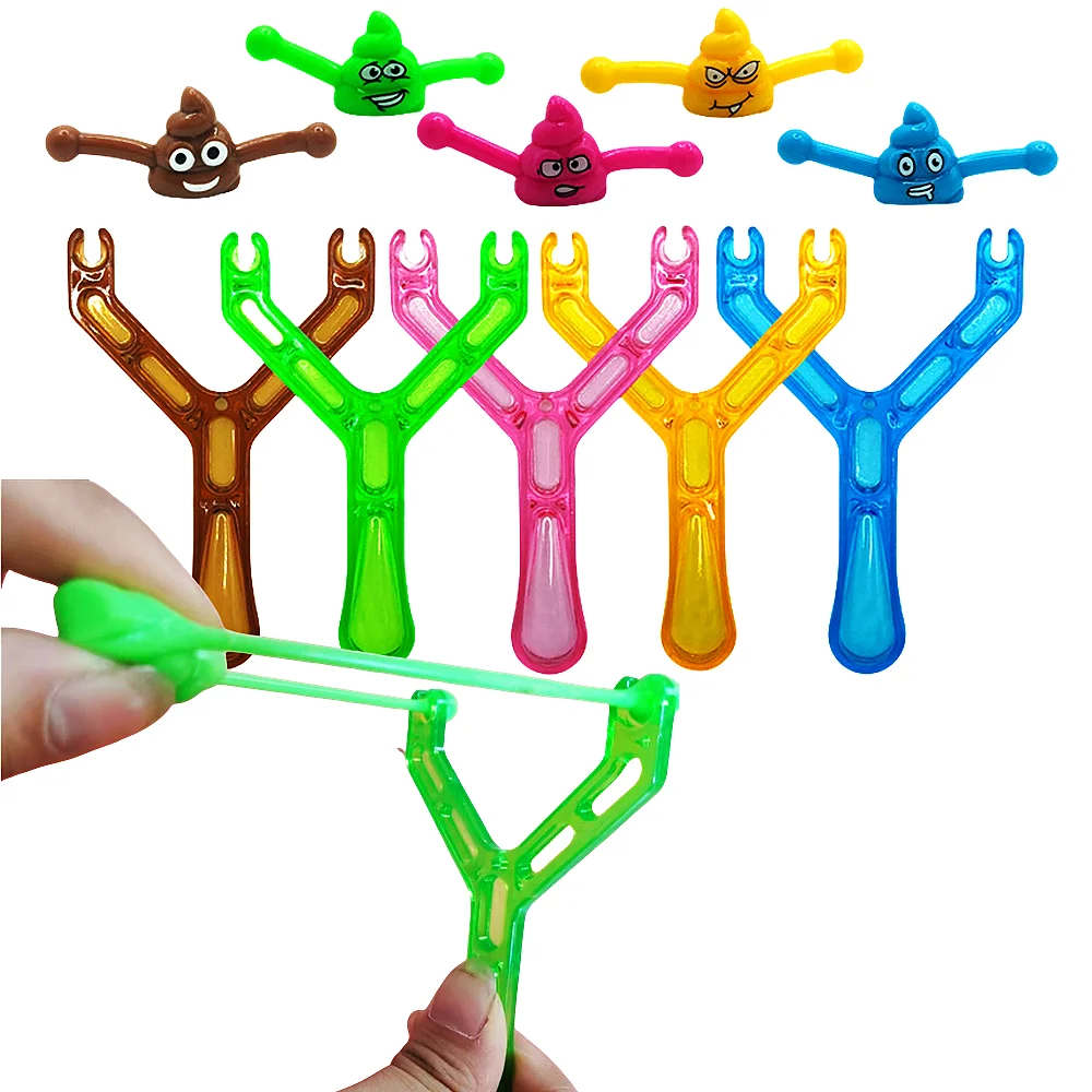 5Pcs Slingshot Dipping Poop Toy Children's Party Gift Boys & Girls Pinata Filling Baby Shower Gift Pack Carnival Prize Catapult