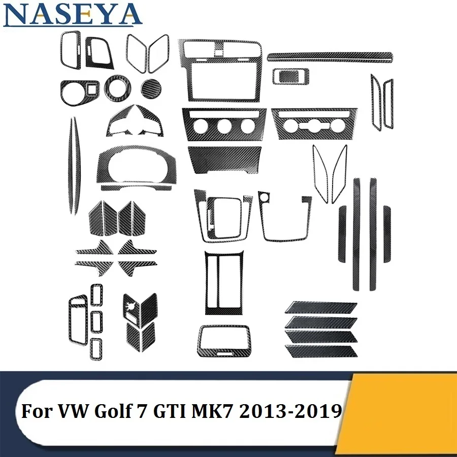 

Carbon Fiber Black Various Parts Stickers For Volkswagen VW Golf 7 GTI MK7 2013-2019 Car Interior Decorative Accessories