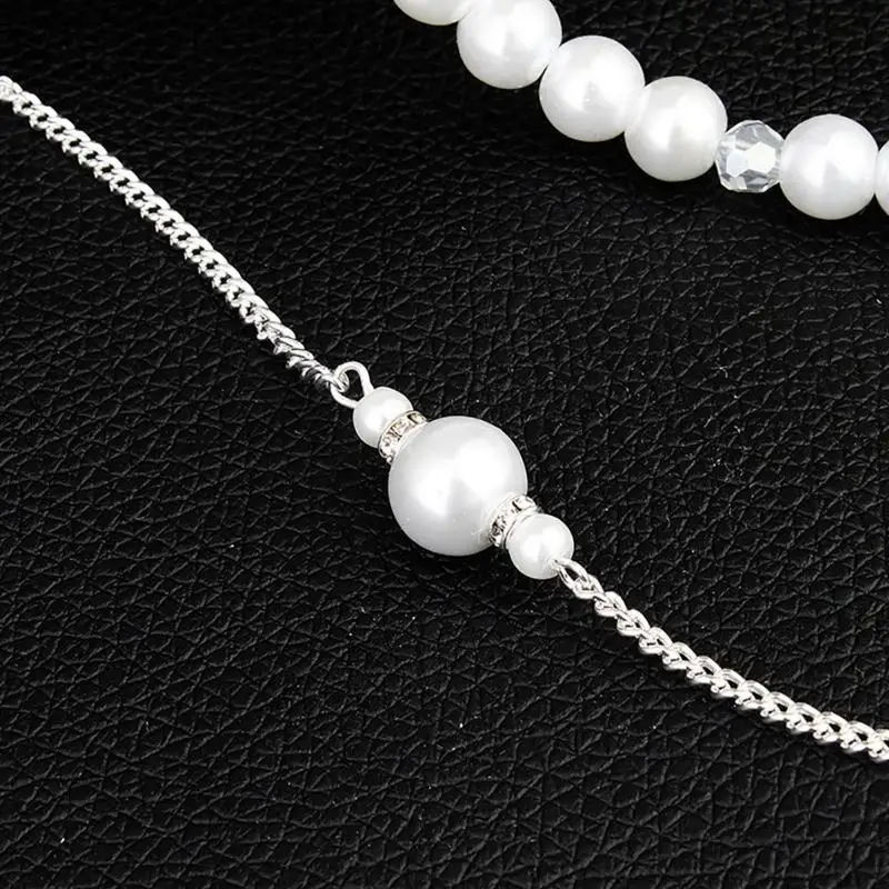 31BB Bridal Necklace Back Chain Pearl Necklace Lariat Y Necklace Back Drop Necklace