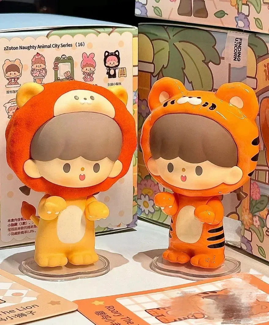 Zzoton Naughty Animal City Series Blind Box Toys  Cute Action Anime Figures Kawaii  Toys Figure Dolls Gift Toys  Surprise Box