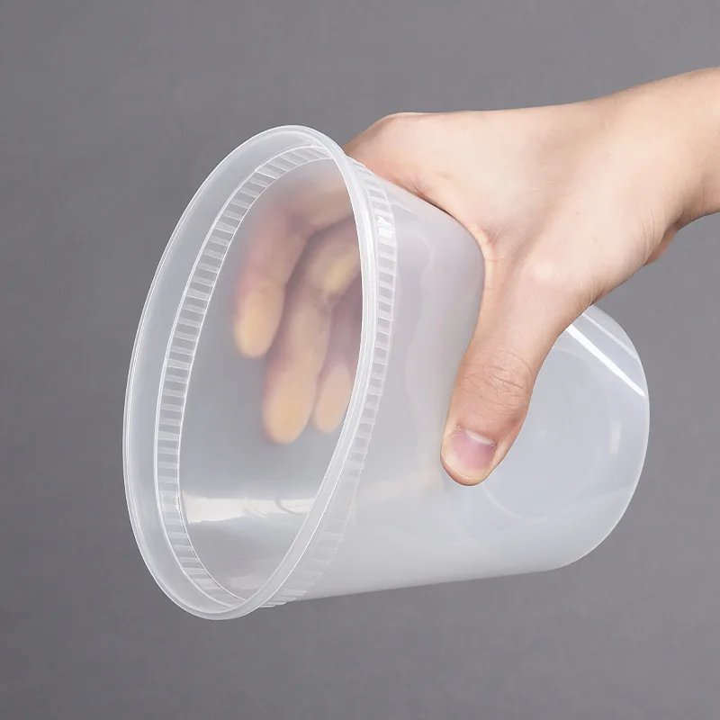 24pcs Plastic Deli Food Storage Freezer Containers with Airtight Lids Disposable Clear Togo Jars Bowls for Salad Soup Meal Prep