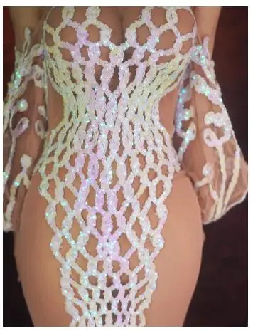 Vestido elegante de lentejuelas para fiesta de boda, vestido largo de sirena con diamantes de imitación brillantes para mujer, traje de espectáculo de danza para DJ y club nocturno a cuadros