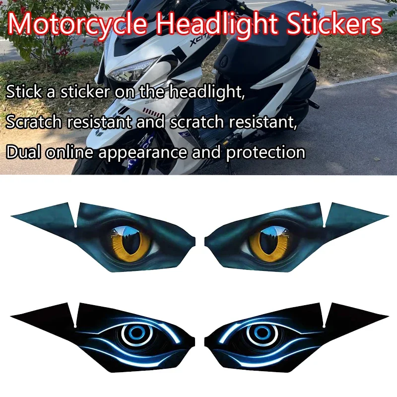 For KYMCO Xciting ST250 2023 Motorcycle Headlight Stickers Protective Decals Waterproof Head Light Sticker