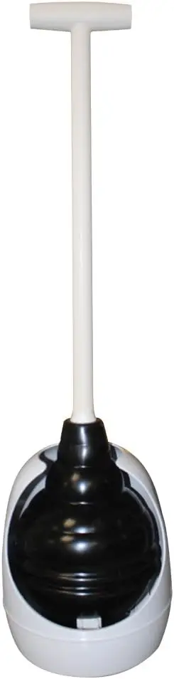 

Universal Toilet Plunger with Holder - Fits All Toilets, Powerful Plunge, Easy Grip T-Handle, Made in USA