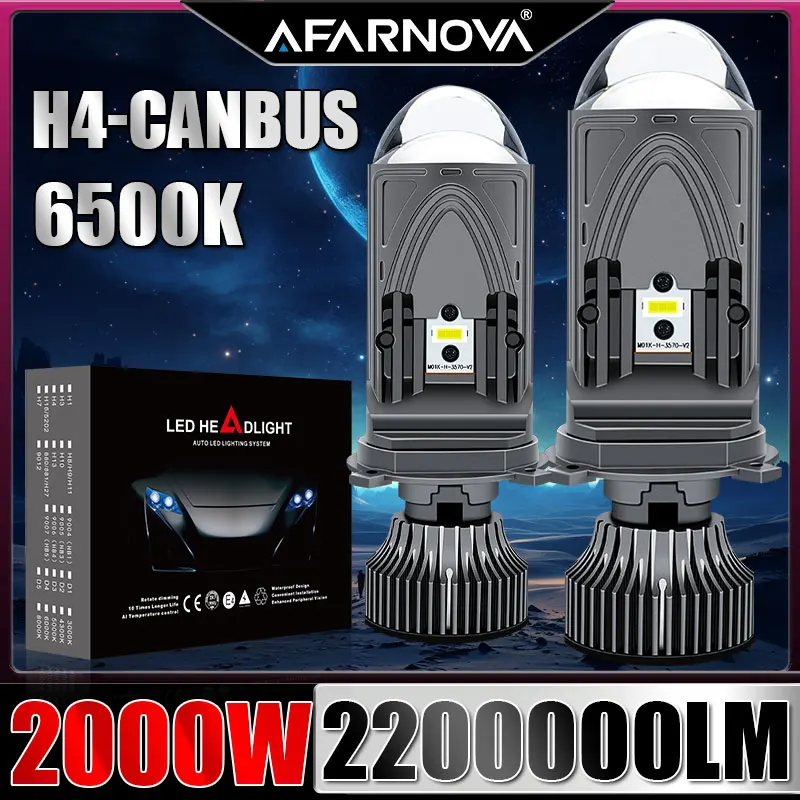 

H4 светодиодные линзы проектора, автомобильные фары, светодиодные чипы CSP Canbus, мощные мини-автомобильные фары, линзы, фары 12 В H4/9003/HB2 для