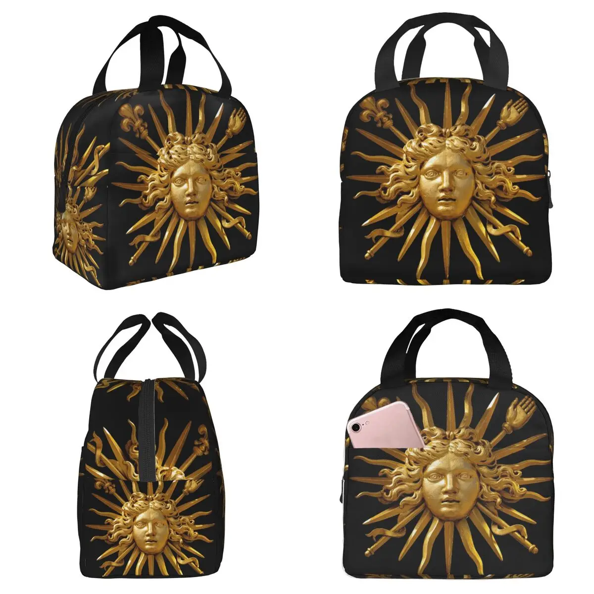 

Изолированная сумка для обеда с изображением Луи XIV, Короля Солнца, для детей, школьная термосумка для еды, портативный контейнер для обедов