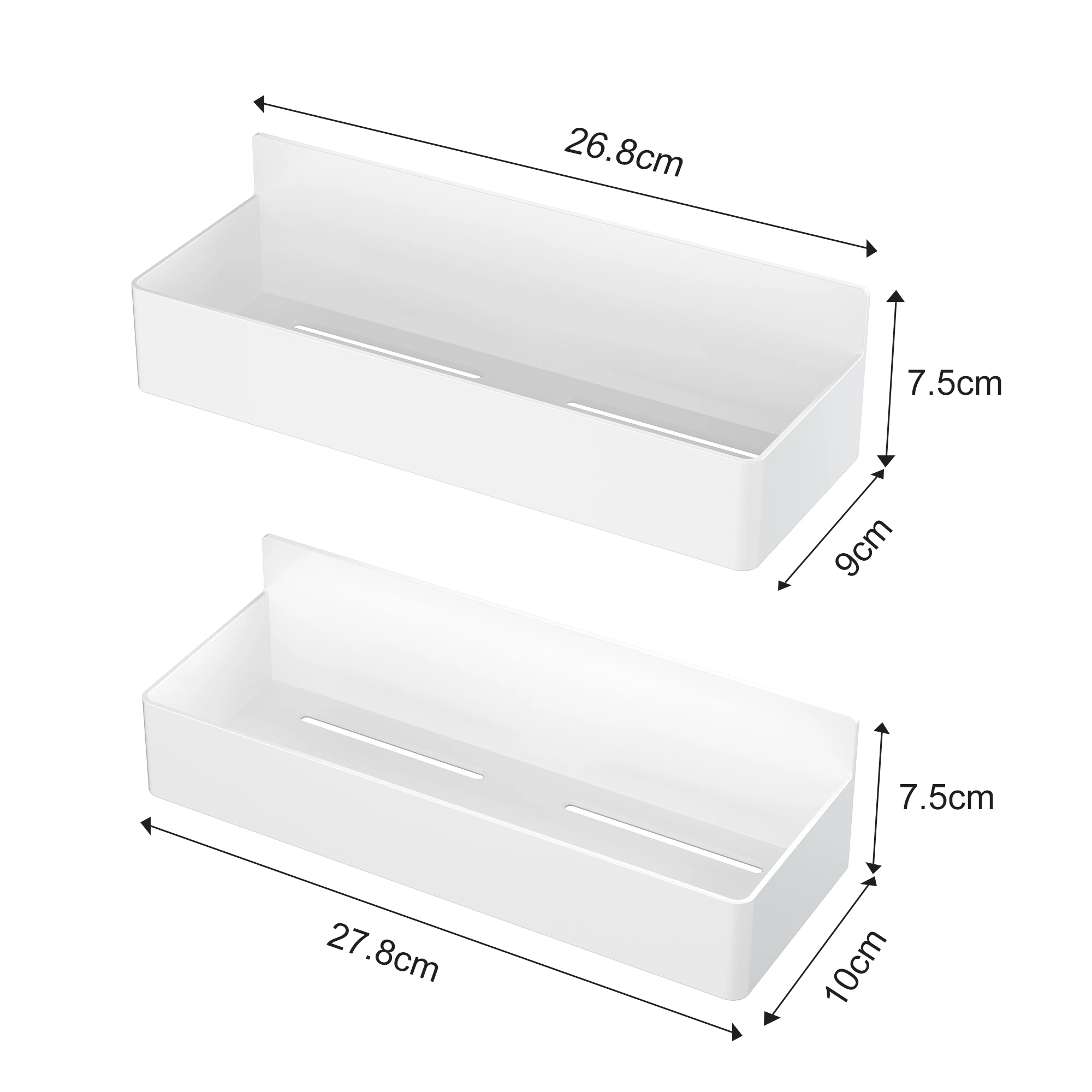 Estantes magnéticos de plástico blanco para cocina, organizador lateral para refrigerador, estante para condimentos, accesorio multifunción para el hogar, 2 piezas