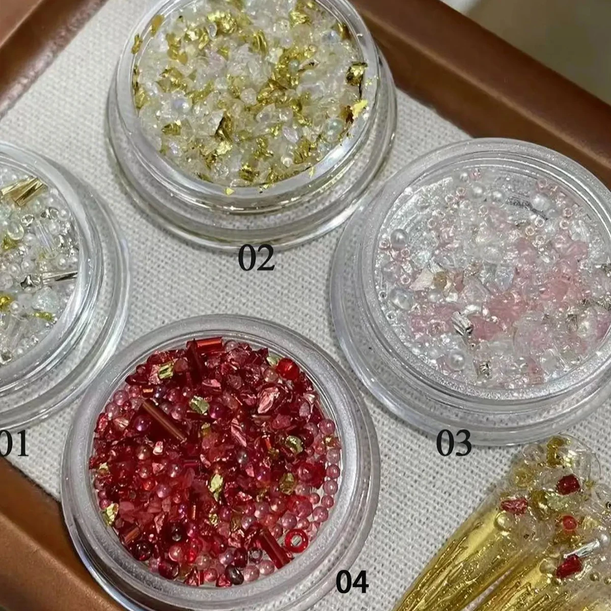 1/4pcs mixed luxury nail crystal decoration unique shape, suitable for nail DIY winter nail art creation supplies