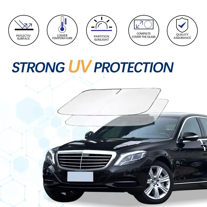 

Car Windshield Sun Shade For Benz S level 15style Sunshade Summer Visor Protector Foldable Blocks UV Rays Protection Accessories