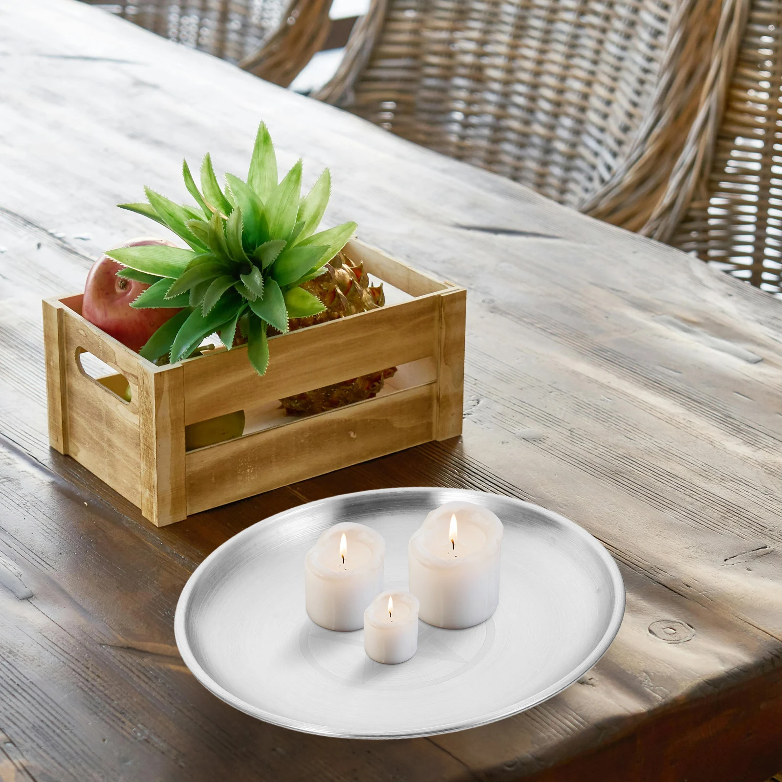 

2pcs Pentagram Gold Plate Silver Plated Tray For Witchcraft Wiccan Tarot Supplies Decorative Tealight Holder Ritual Burning Bowl