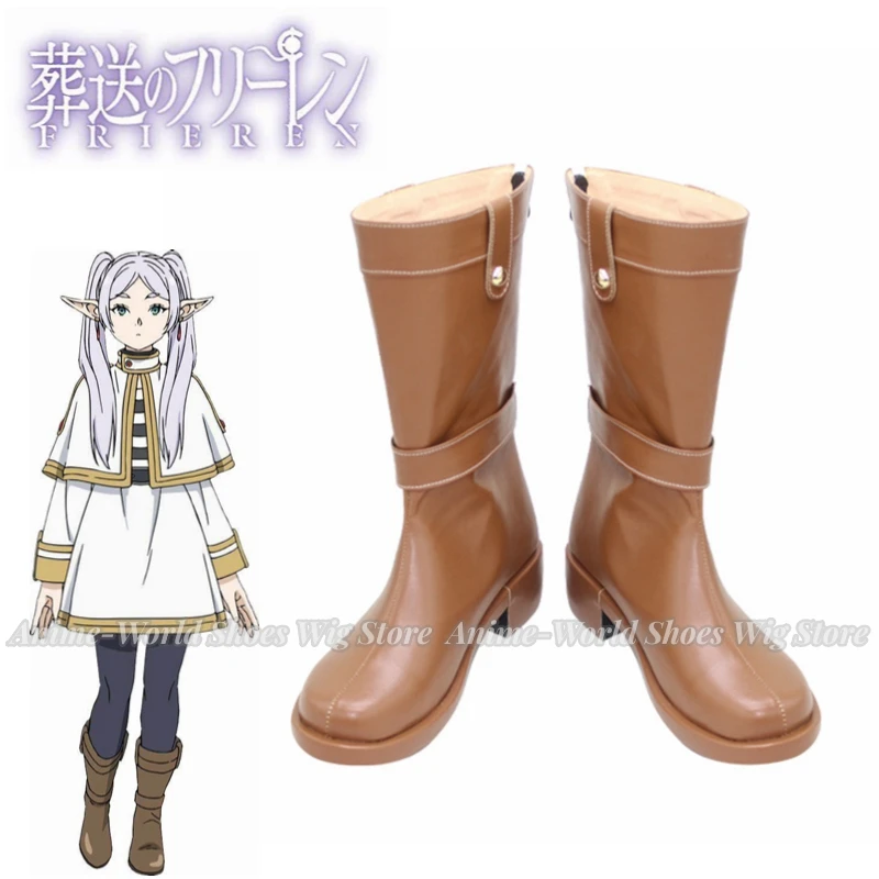 

Anime Frieren at the Funeral Frieren Cosplay Shoes Halloween Carnival Boots PU Leather Shoes Cosplay Prop Custom Made