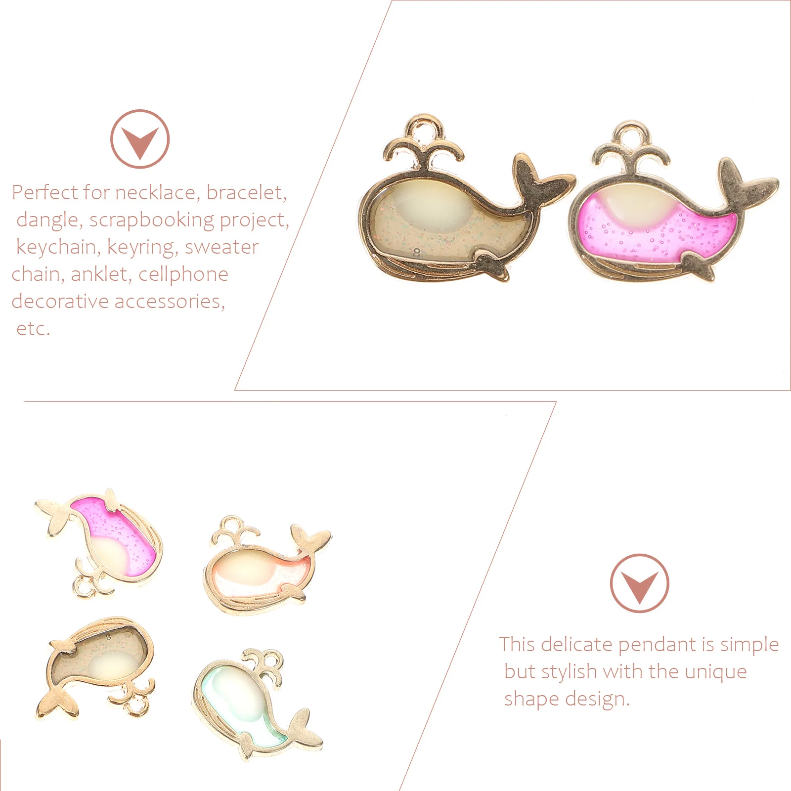 

20Pcs Alloy Whale Pendants DIY Handmade Jewelry Accessories Unique Design for Necklace Bracelet Keychain