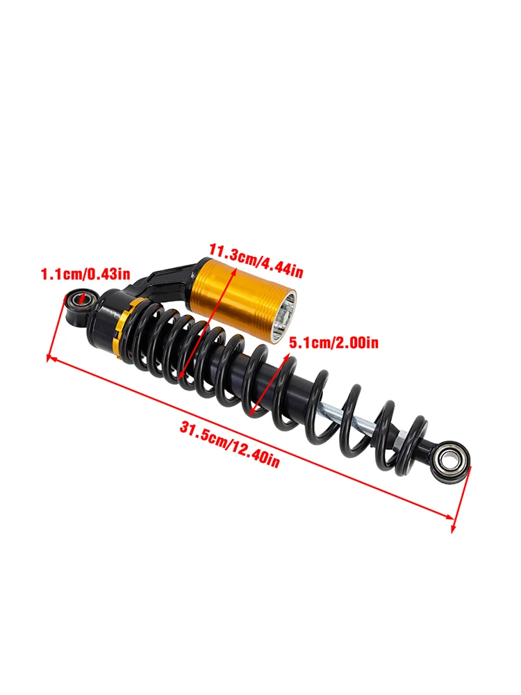 

Spring Rear Shock Absorber 290MM With Decorative Airbag Rear Damping For Citycoco Modified Accessories parts