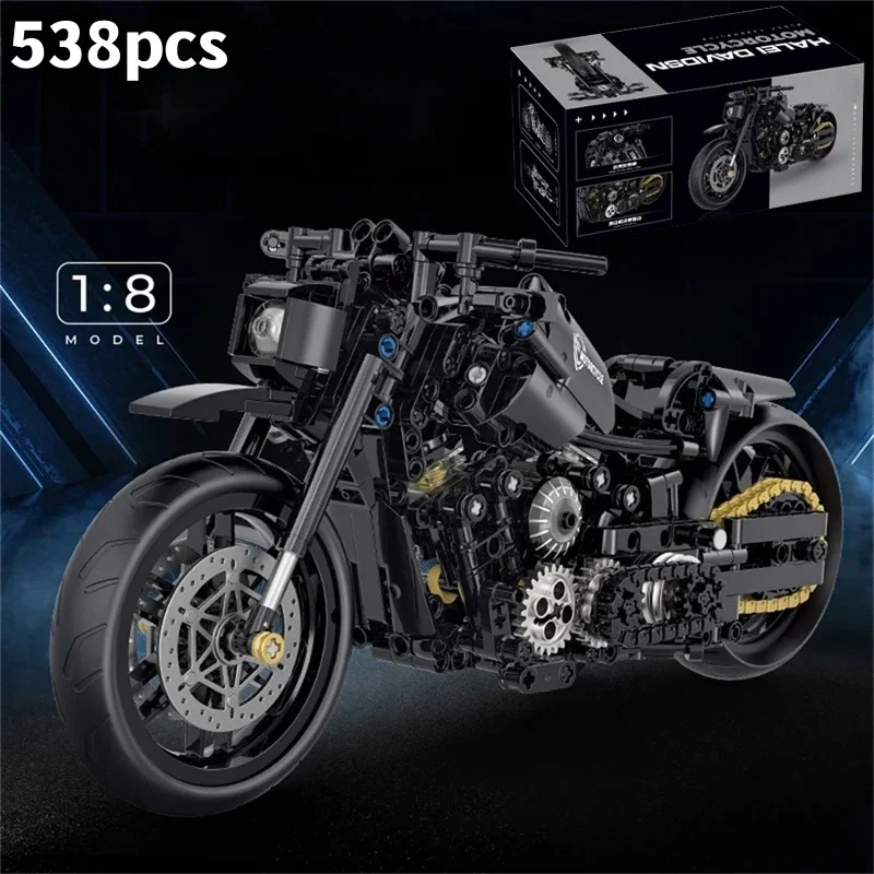 Mattoni da costruzione tecniche MOC Modello di moto Kit di costruzione creativo Giocattoli di assemblaggio Regalo educativo per bambini Ragazzi Ragazze