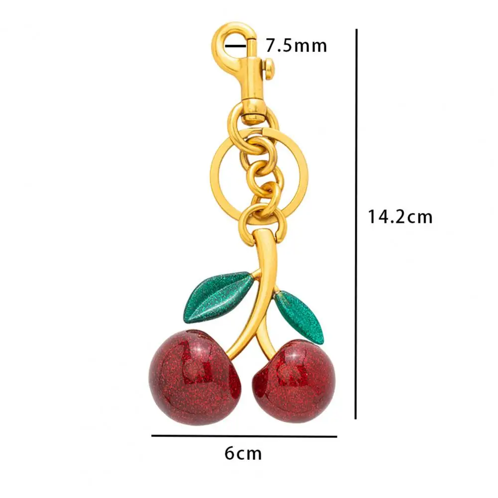 1/2Pcs Keychain Holder Cherry Leaves Charm Keyring Fade-resistant Alloy Key Ring Backpack Accessory
