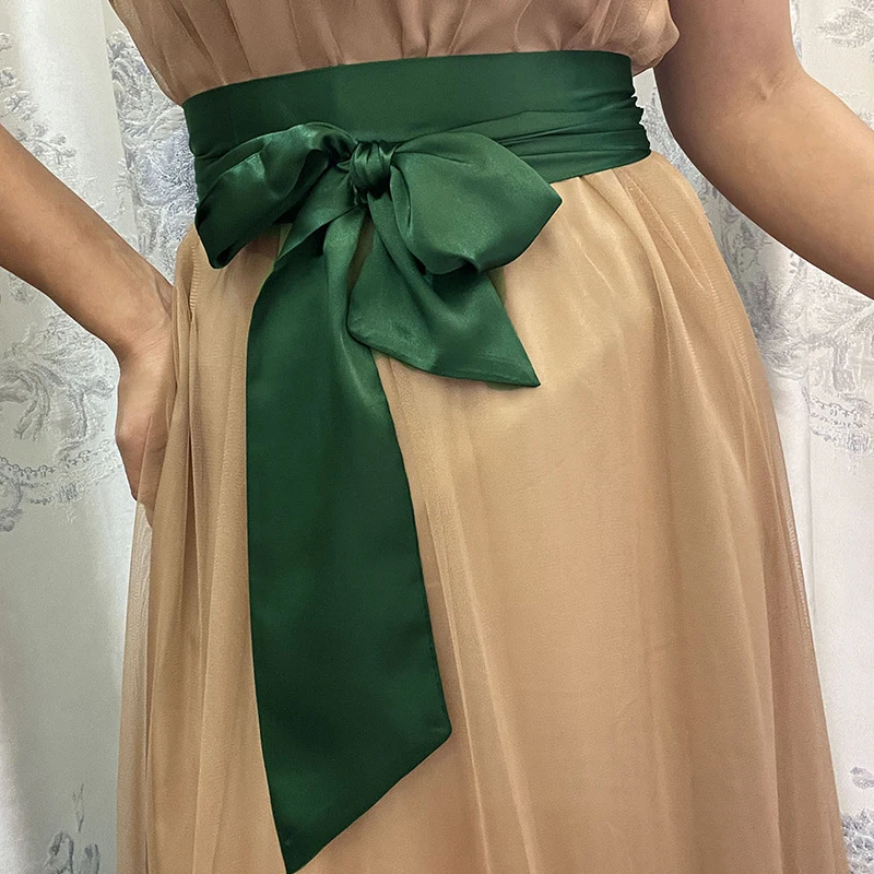 New Satin Ribbon Bow Wide  9.5x250cm Multicolor DIY Bowknot Waistband For Women Girl Dress Decor