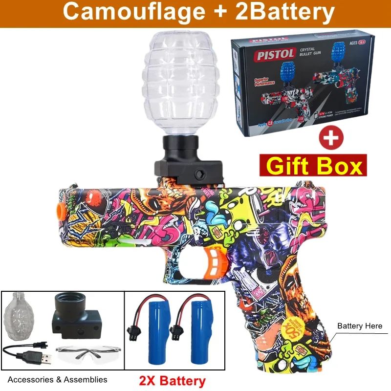 Elektrische Burst Splatter Blaster Speelgoedpistool Gel Blaster Buitenschietspellen Cadeau voor jongens, kinderen en volwassenen (kogels niet inbegrepen) - afbeelding 1