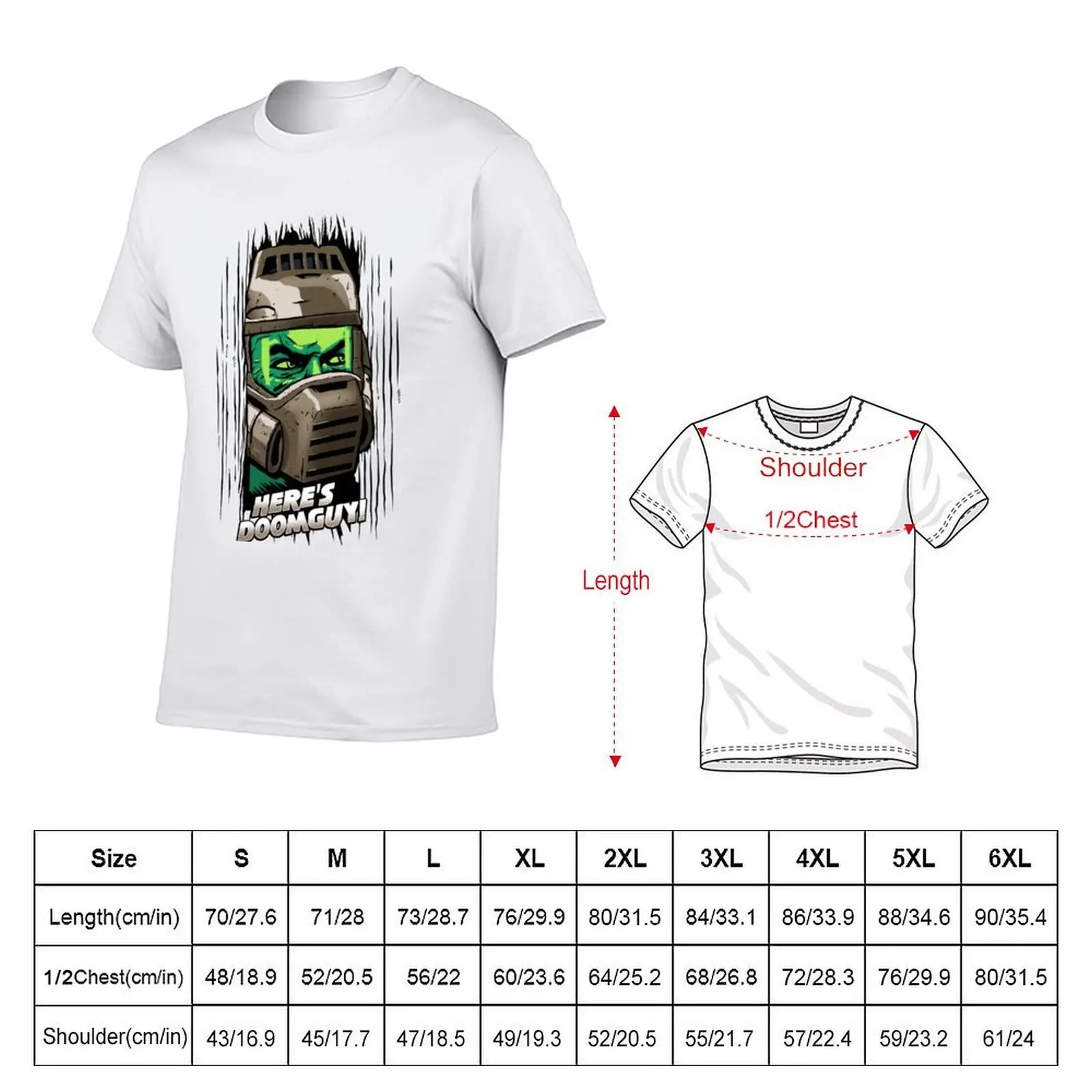 Here's Doomguy! T-Shirt t shirt custom print t shirt for man 100 percent cotton T-Shirt