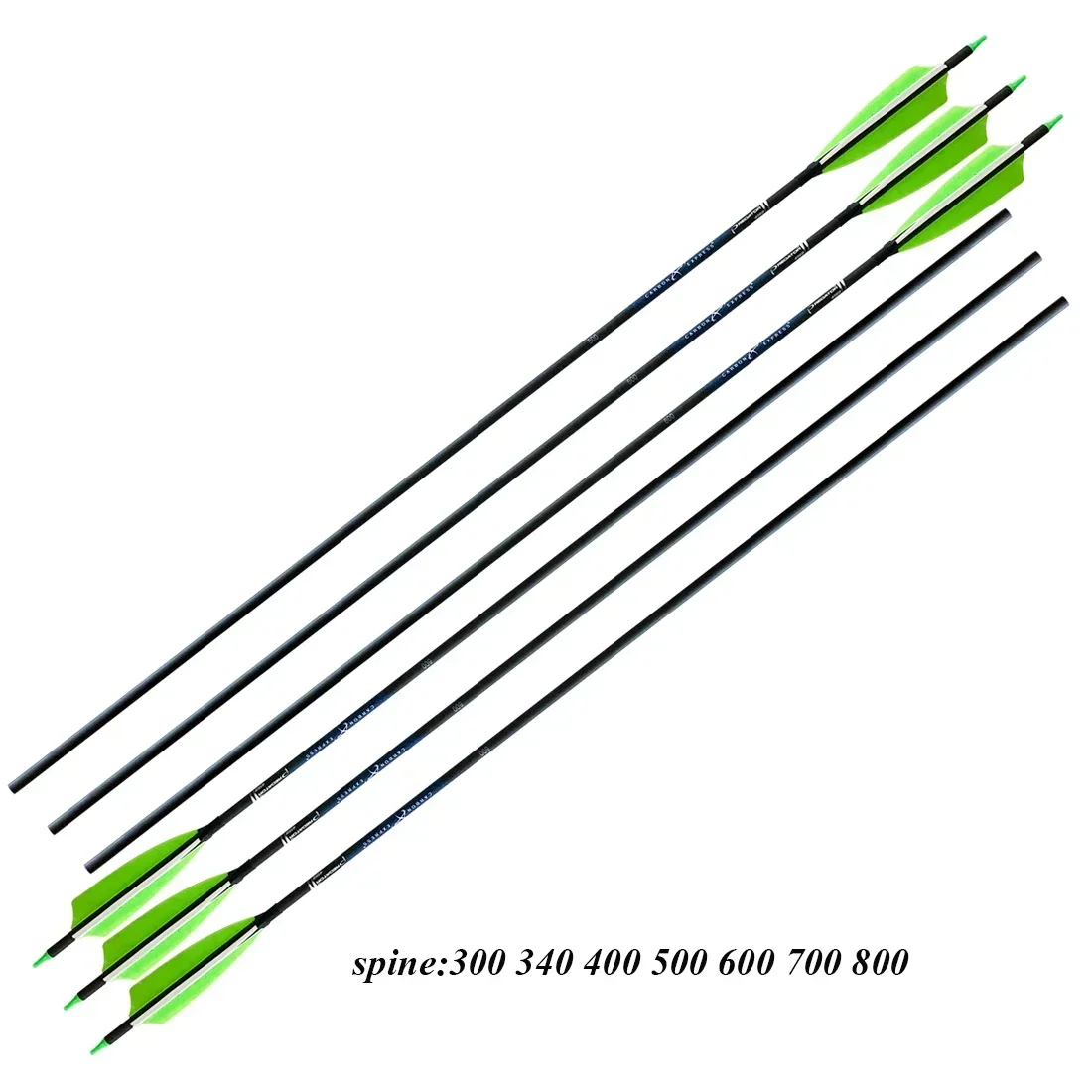 

Карбоновая стрела для стрельбы из лука с индейским пером, охотничья стрельба, Spine300, 340, 400, 500, 600, 700, 800, 75гр, 5 дюймов, 12 шт.