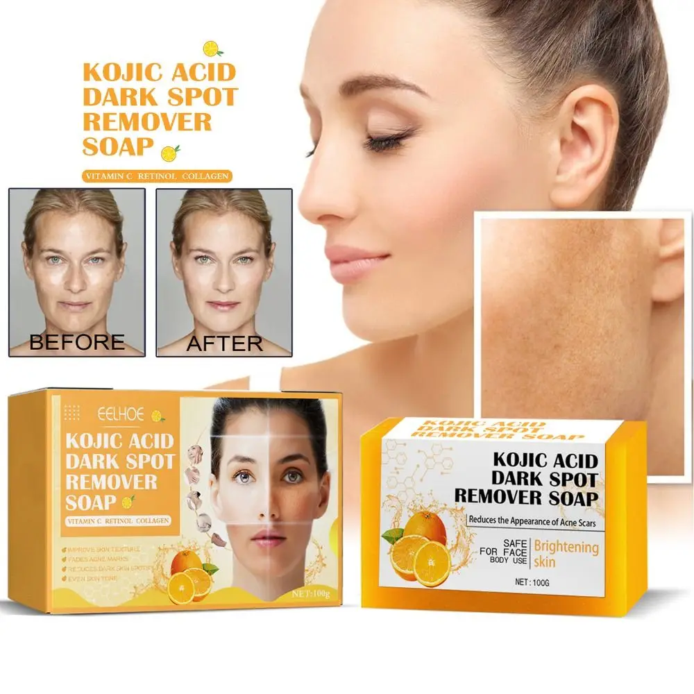 Lemon Turmeric Kojic Acid Soap Orange Evens Skin Tone Skin Brightening Soap Moisturise Smooth Your Skin Bath Soap Body & Face