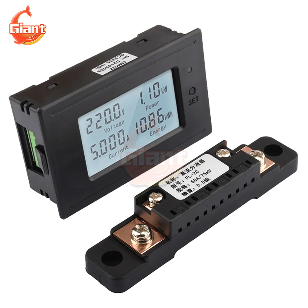 DC 6-200V Digital Voltmeter Ammeter LED Power Panel Meter Monitor Voltage Current Meter Tester Wattmeter Energy Meter Detector