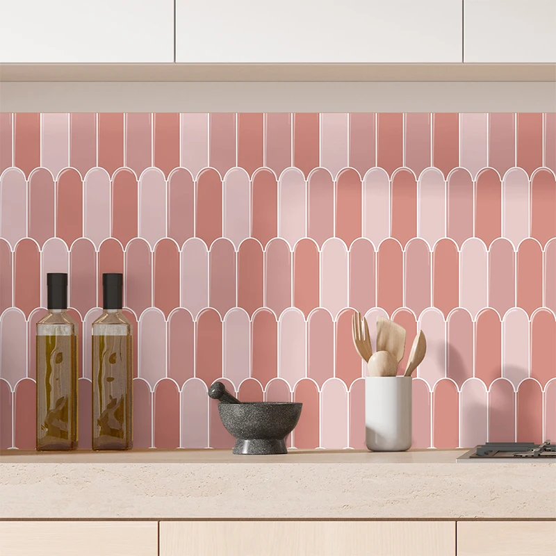 3D Fish Scale Tile Sticker Ghana Africa Decal, 10/20pcs Self-adhesive Tile Backsplash for Kitchen Bathroom, Water Mold Resistant - view 4
