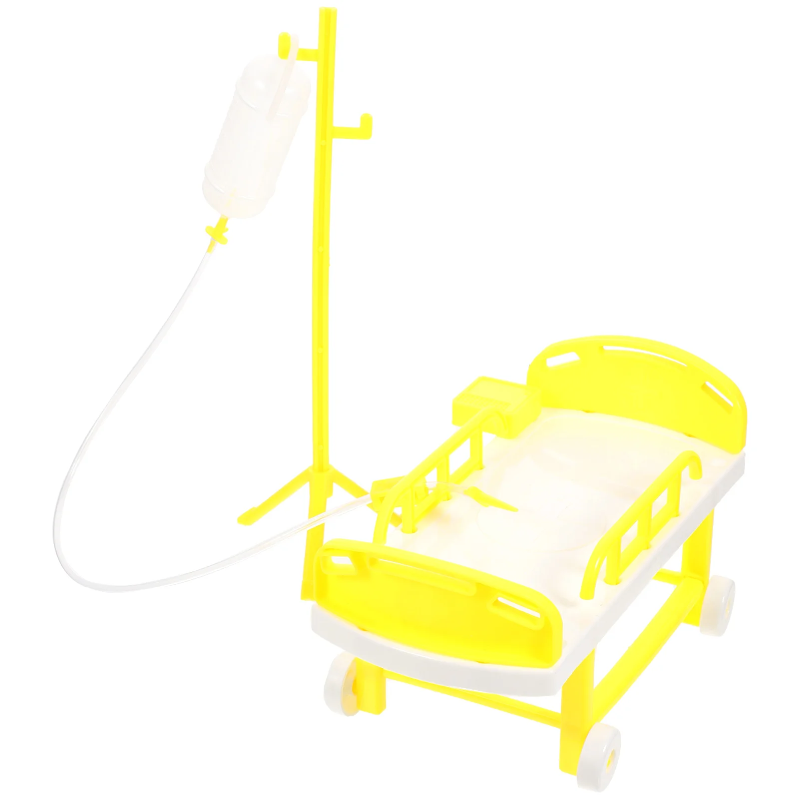 Simulated Medical Bed for Baby Dolls Mini Role Play Kids Playing Girl and Infusion Bottle Hospital