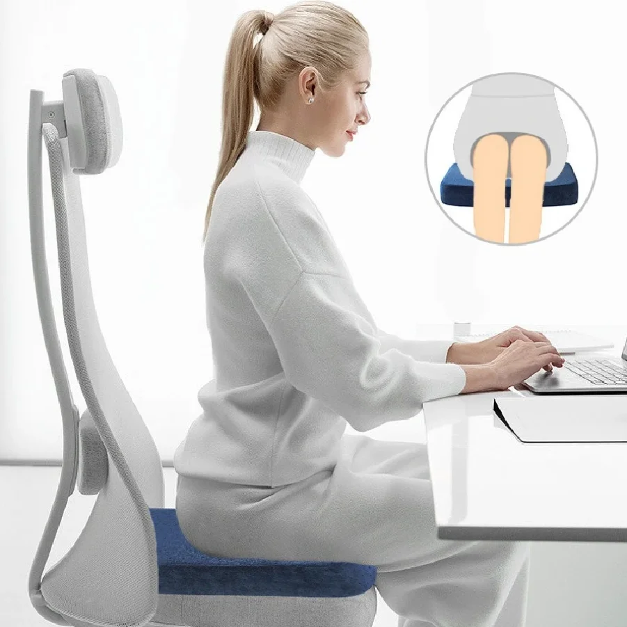 FULLHOT Ergonomic Memory Cotton Office Hemorrhoid Chair Cushion Sitting Artifact Butt Pad Long Sitting Comfort Support Relief
