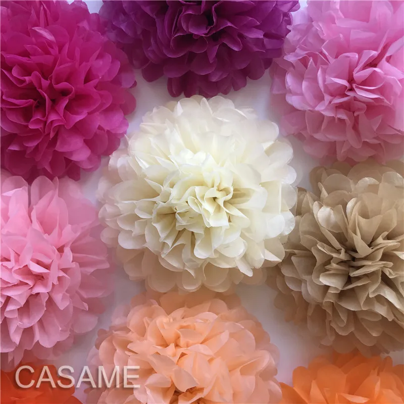 10pcs 10" / 25cm Tissue Paper Pom Poms Flower Balls Wedding Party Tissue Paper pompoms Wedding Party Decoration Craft  Flower image 3