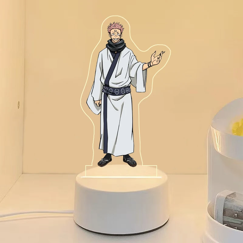 Luz acrílica para jujutsu kaisen gojo satoru fushiguro megumi colorido desktop superstar monocromático 16 cores luz noturna