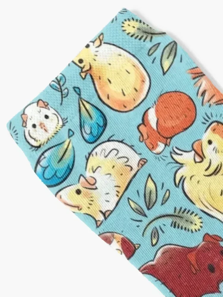 Guinea Pig Huddle In Blue Socks Heating sock Men's funny sock Toe sports Socks Man Women's