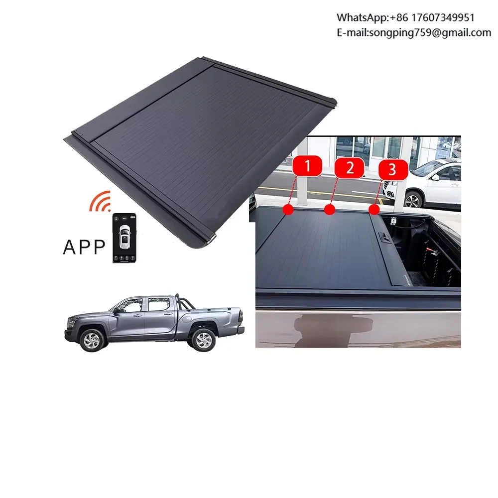 Pickup Electric Retractable Automatic Rigid Bed Roller Shutter Tonneau Cover Waterproof Aluminum Alloy NP300 Byd Shark 6